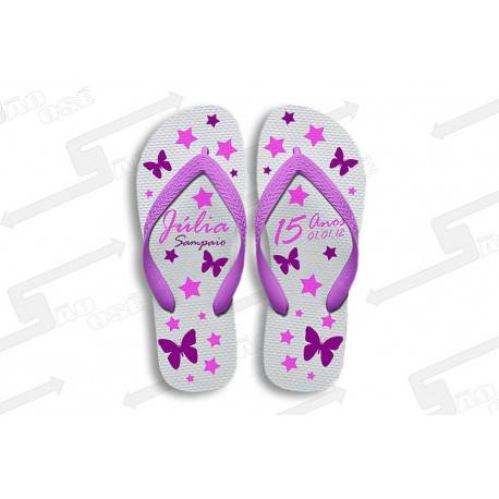 Chinelos de borracha festa de 15 anos - Cod. 5300
